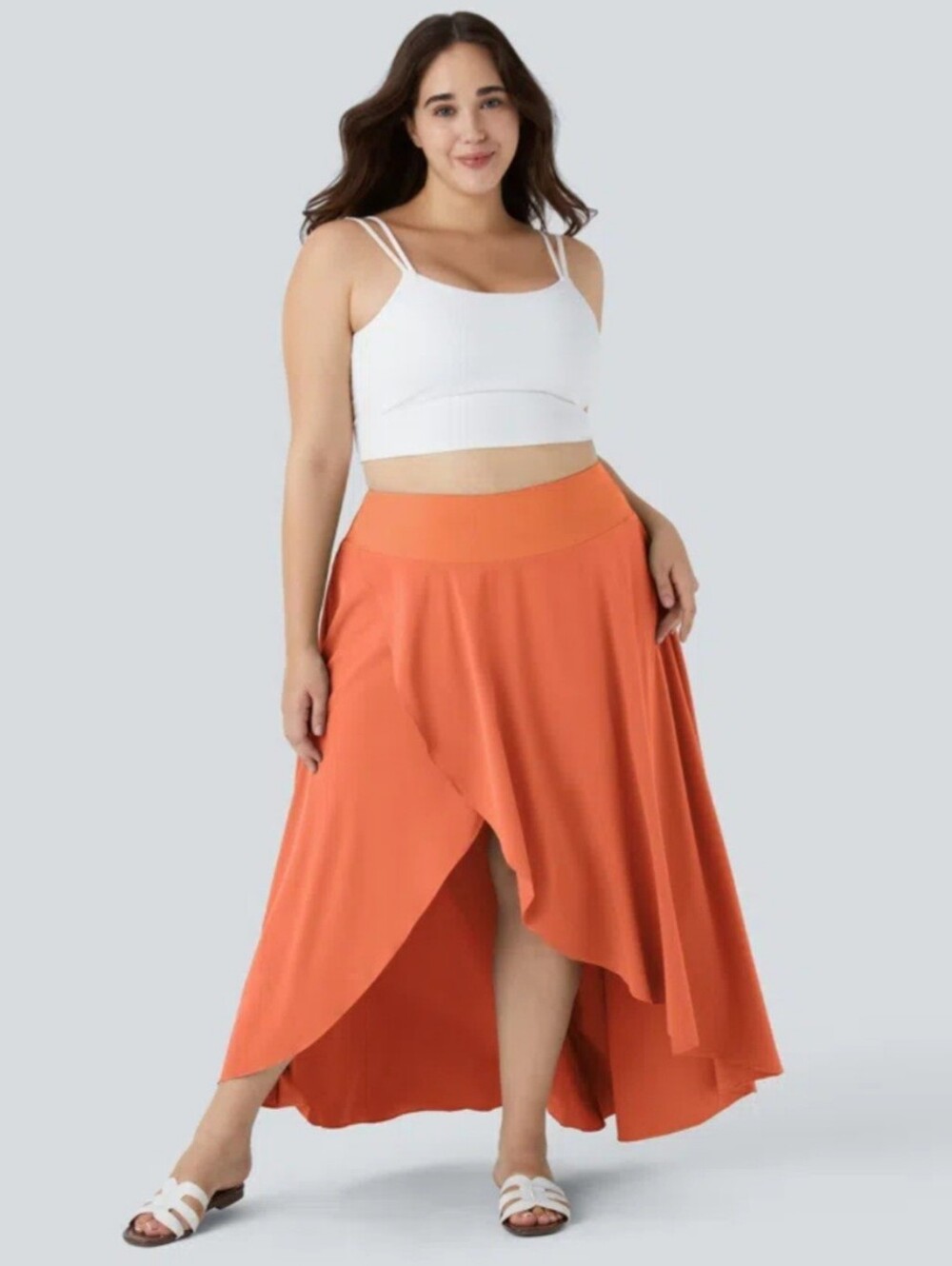 Halara Breezeful High Waisted, High/Low Midi Quick Dry, Skort, Flamingo,Size 1X
